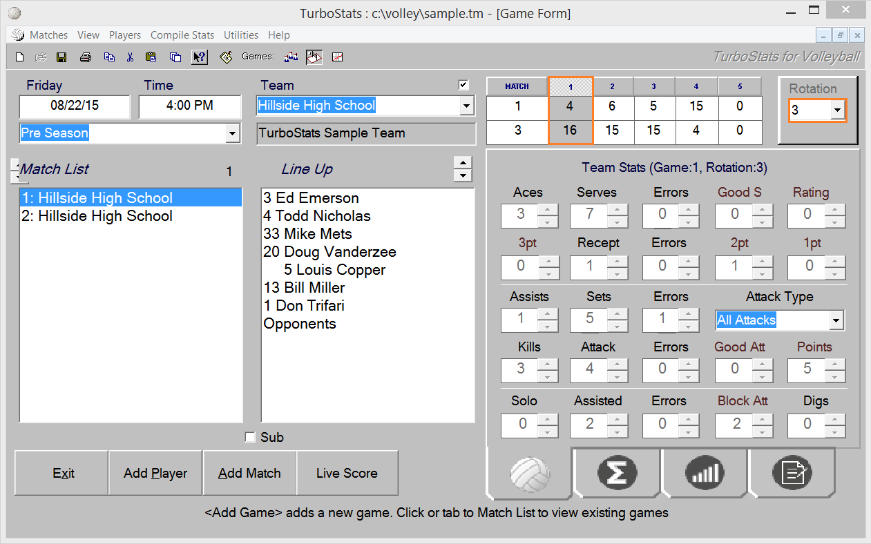 Volleyball Stat Reports